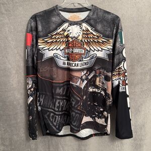 Harley Davidson Men's Long Sleeve Cooling Fishing Shirt  Cozumel Mexico HD XL